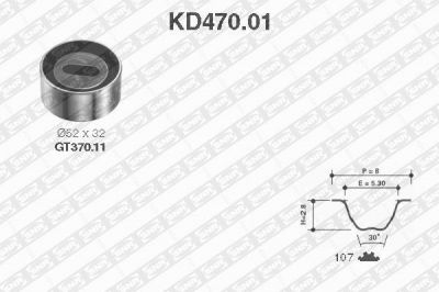 SNR KD47001 Ремень ГРМ [107 зуб., 22mm] + ролик