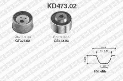 SNR KD473.02 комплект ремня грм на MITSUBISHI COLT IV (CA_A)