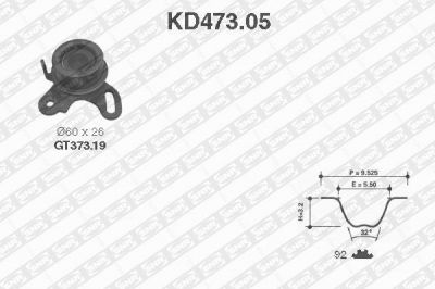 SNR KD473.05 комплект ремня грм на MITSUBISHI LANCER IV (C6_A, C7_A)