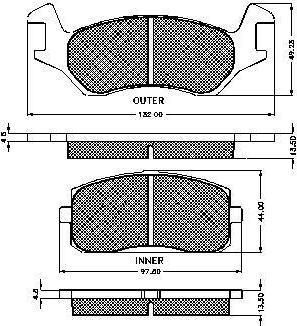 Spidan 30117 комплект тормозных колодок, дисковый тормоз на TOYOTA STARLET универсал (KP6_)