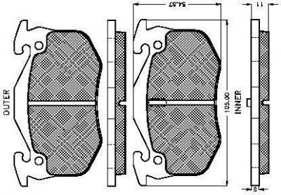 Spidan 30975 комплект тормозных колодок, дисковый тормоз на RENAULT CLIO I (B/C57_, 5/357_)