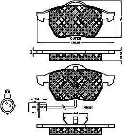 Spidan 31873 комплект тормозных колодок, дисковый тормоз на AUDI 100 (4A, C4)