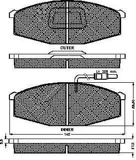 Spidan 32698 комплект тормозных колодок, дисковый тормоз на NISSAN PATROL III/2 Hardtop (K260)