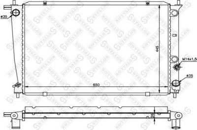Stellox 10-25184-SX радиатор, охлаждение двигателя на HYUNDAI H100 автобус (P)