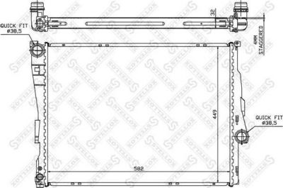 Stellox 10-25195-SX радиатор, охлаждение двигателя на 3 Touring (E46)