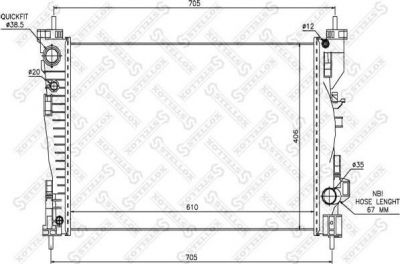 Stellox 10-25501-SX радиатор, охлаждение двигателя на ALFA ROMEO GIULIETTA (940)