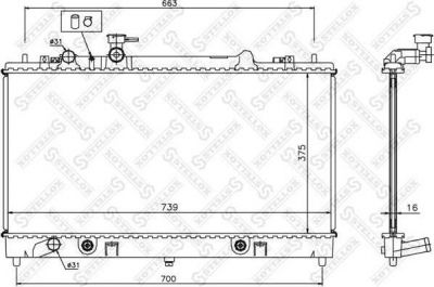 Stellox 10-25852-SX радиатор, охлаждение двигателя на MAZDA 6 Hatchback (GG)