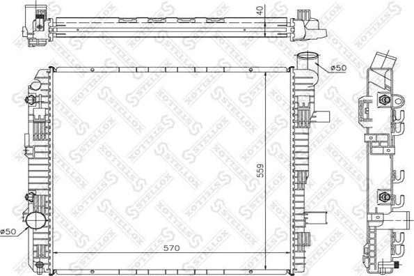 Stellox 10-25888-SX радиатор, охлаждение двигателя на MERCEDES-BENZ VARIO самосвал