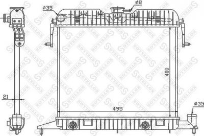 Stellox 10-26005-SX радиатор, охлаждение двигателя на OPEL OMEGA A универсал (66_, 67_)