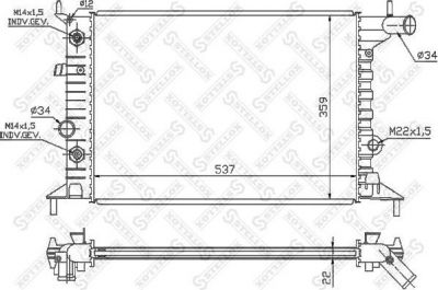 Stellox 10-26013-SX радиатор, охлаждение двигателя на OPEL VECTRA B (36_)