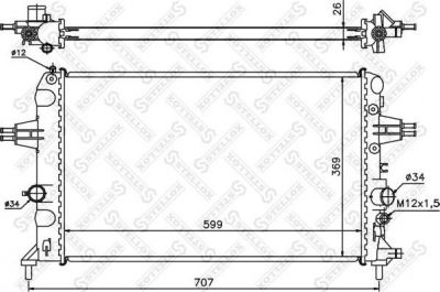 Stellox 10-26015-SX радиатор, охлаждение двигателя на OPEL ASTRA G седан (F69_)