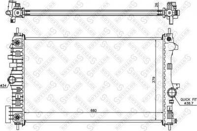 Stellox 10-26025-SX радиатор, охлаждение двигателя на OPEL INSIGNIA