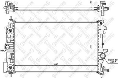 Stellox 10-26028-SX радиатор, охлаждение двигателя на OPEL ASTRA J Sports Tourer