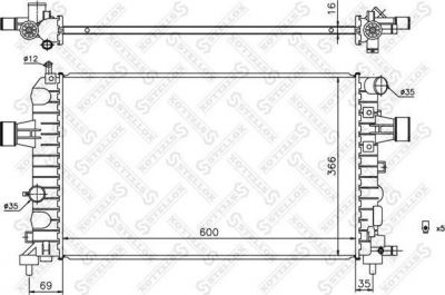 Stellox 10-26045-SX радиатор, охлаждение двигателя на OPEL ASTRA H универсал (L35)