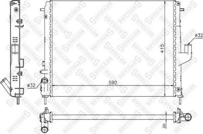 Stellox 10-26163-SX радиатор, охлаждение двигателя на RENAULT LOGAN I универсал (KS_)