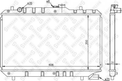 Stellox 10-26254-SX радиатор, охлаждение двигателя на SUZUKI BALENO Наклонная задняя часть (EG)