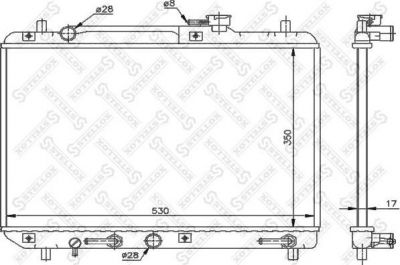 Stellox 10-26261-SX радиатор, охлаждение двигателя на SUZUKI BALENO Наклонная задняя часть (EG)