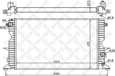 Stellox 10-26284-SX радиатор, охлаждение двигателя на LAND ROVER DEFENDER Station Wagon (LD)