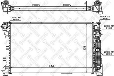 Stellox 10-26555-SX радиатор, охлаждение двигателя на MERCEDES-BENZ CLS (C218)