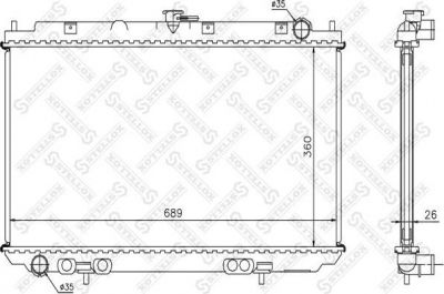 Stellox 10-26580-SX радиатор, охлаждение двигателя на NISSAN PRIMERA (P12)