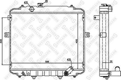 Stellox 10-26606-SX радиатор, охлаждение двигателя на HYUNDAI H100 автобус (P)