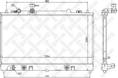 Stellox 10-26774-SX радиатор, охлаждение двигателя на MAZDA 6 Hatchback (GG)