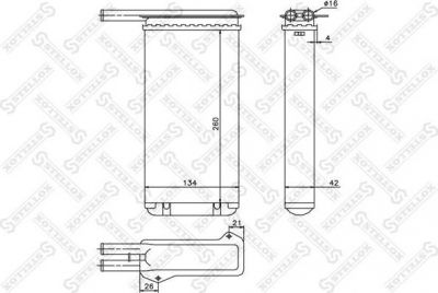 STELLOX Теплообменник, отопление салона (10-35022-SX)