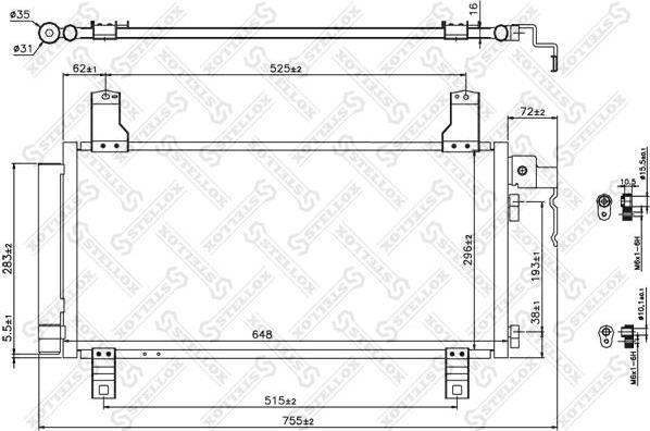 STELLOX Радиатор кондиционера (конденсор) (10-45119-SX)