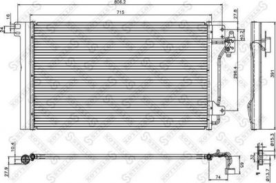 Stellox 10-45167-SX конденсатор, кондиционер на VW MULTIVAN V (7HM, 7HN, 7HF, 7EF, 7EM, 7EN)