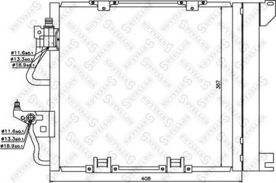Stellox 10-45195-SX конденсатор, кондиционер на OPEL ASTRA H (L48)
