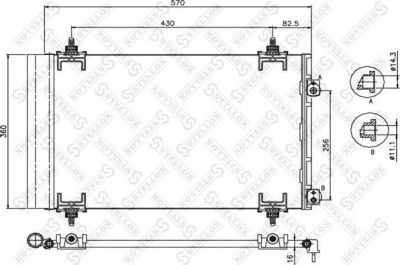 Stellox 10-45222-SX конденсатор, кондиционер на PEUGEOT 308 (4A_, 4C_)