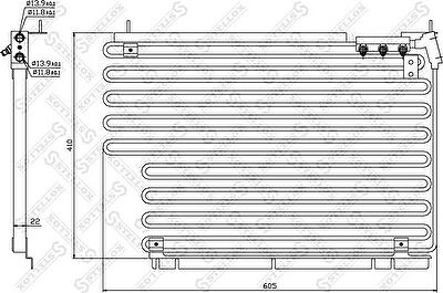 Stellox 10-45304-SX конденсатор, кондиционер на VOLVO 940 II универсал (945)