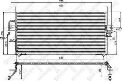 Stellox 10-45317-SX конденсатор, кондиционер на NISSAN ALMERA I (N15)