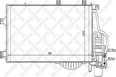 Stellox 10-45488-SX конденсатор, кондиционер на OPEL CORSA C фургон (F08, W5L)