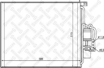 Stellox 10-45489-SX конденсатор, кондиционер на OPEL CORSA C фургон (F08, W5L)