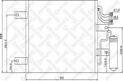 Stellox 10-45492-SX конденсатор, кондиционер на OPEL MERIVA