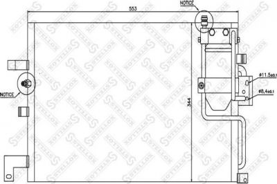 Stellox 10-45512-SX конденсатор, кондиционер на SAAB 9-3 Cabriolet (YS3D)