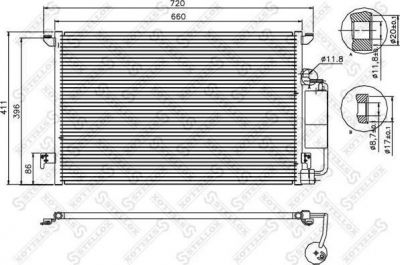 Stellox 10-45554-SX конденсатор, кондиционер на SAAB 9-3 (YS3F)