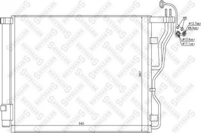 Stellox 10-45725-SX конденсатор, кондиционер на HYUNDAI i40 CW (VF)