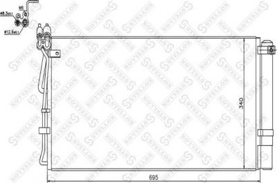 Stellox 10-45748-SX конденсатор, кондиционер на HYUNDAI GENESIS купе