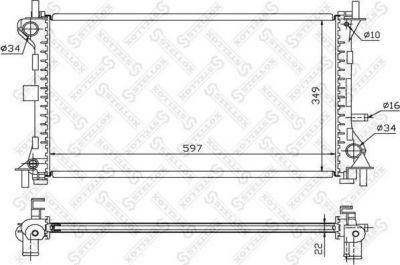 STELLOX 10-25129-SX_радиатор системы охлаждения! с AC Ford Focus 1.4-1.8 16V 98> (1025129SX)