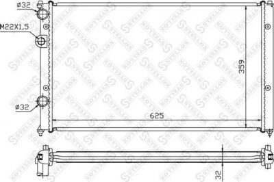 STELLOX 10-25199-SX_радиатор системы охлаждения! VW Caddy (1025199SX)