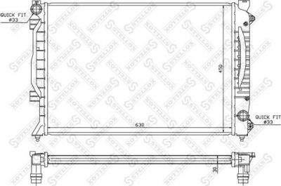 STELLOX 10-25249-SX_радиатор системы охлаждения! Audi A6 2.7/2.5TDi 97-04 (1025249SX)