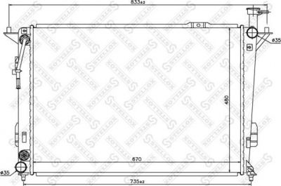 STELLOX 10-25437-SX радиатор системы охлаждения! АКПП Hyundai Santa FE 2.4i 10> (1025437SX)