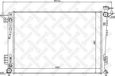 STELLOX 10-25465-SX_радиатор системы охлаждения! АКПП Hyundai ix35, Kia Sportage 2.0i/2.4 09> (1025465SX)