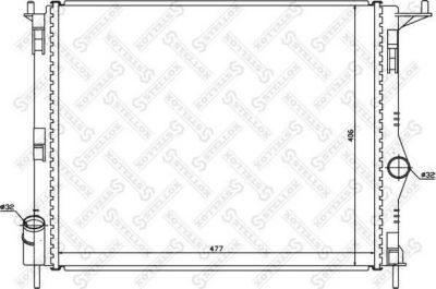 STELLOX 10-25473-SX радиатор системы охлаждения! Dacia Logan/Sandero 1.4-1.6i 08> (1025473SX)