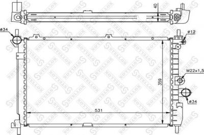 STELLOX 10-26069-SX_радиатор системы охлаждения! Opel Astra/Kadett 1.5TD/1.7T (1026069SX)