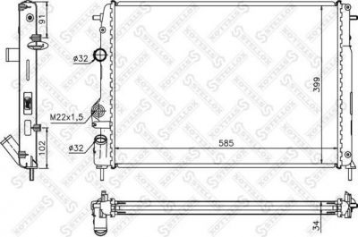 STELLOX 10-26174-SX_радиатор системы охлаждения! Renault Megane, Dacia Logan (1026174SX)