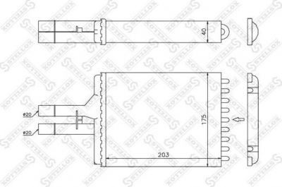 STELLOX 10-35076-SX_радиатор печки! без AC Opel Vectra B All 95> (1035076SX)