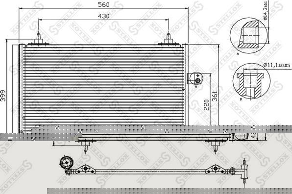 STELLOX 10-45067-SX_радиатор кондиционера!Peugeot 407,Citroen C5 all 04> (1045067SX)